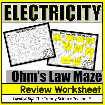 Ohmu0027s Law Electricity Maze Worksheet Print Amp Electric Force Worksheet 7th Grade - Electric Force Worksheet 7th Grade
