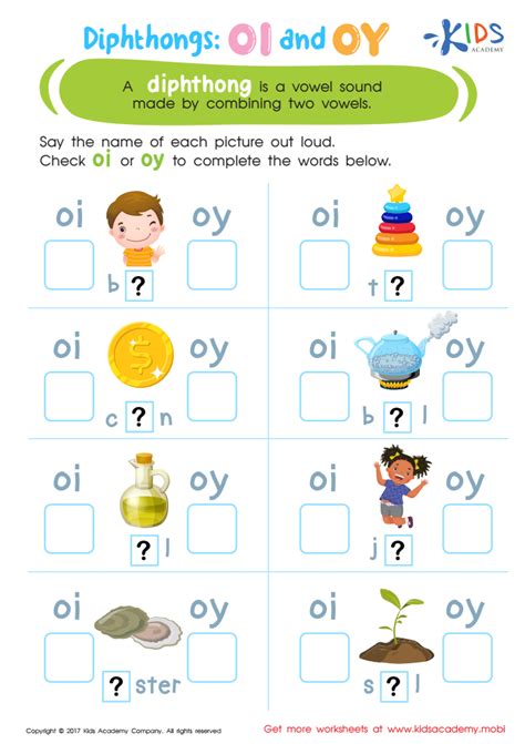 Oi And Oy Words Worksheet   Free Phonics Worksheets On Oi And Oy Sounds - Oi And Oy Words Worksheet