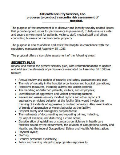 Oil Mill Security Service Proposal