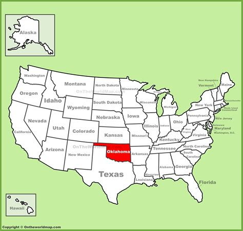 oklahoma on us map