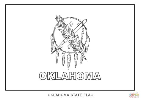 Oklahoma State Coloring Pages   State Flag Of Oklahoma Coloring Page Color Luna - Oklahoma State Coloring Pages