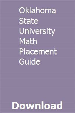 Full Download Oklahoma State University Math Placement Guide 