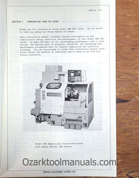 Okuma Lathe Operator Manual