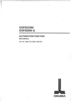 Okuma Osp 5000 Parameter Manual
