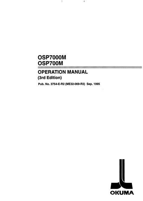 Okuma Osp700m Control Manual