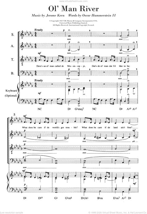 ol man river choir score