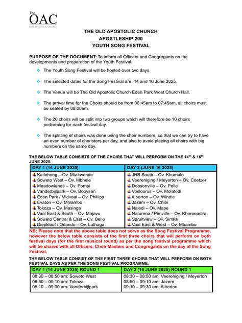 Old Apostolic Church Documents