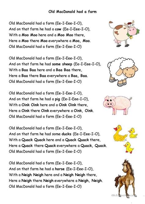 Old Macdonald With Lyrics