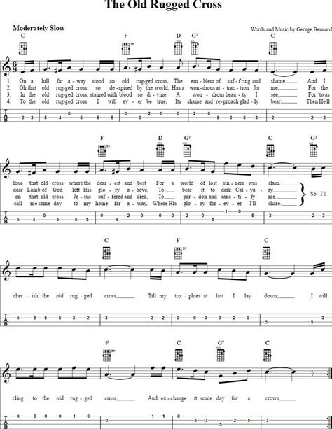 Old Rugged Cross Dulcimer Tab