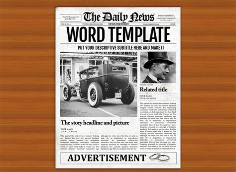 Read Old Newspaper Template Office Publisher 