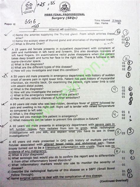 Read Online Old Question Papers Of Mbbs Examinations 