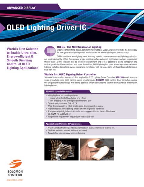 Read Online Oled Lighting Driver Ic Solomon Systech 