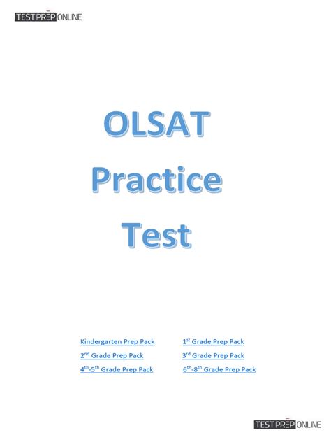 Olsat Practice Test Level F 7th 8th And 9th Grade Entry