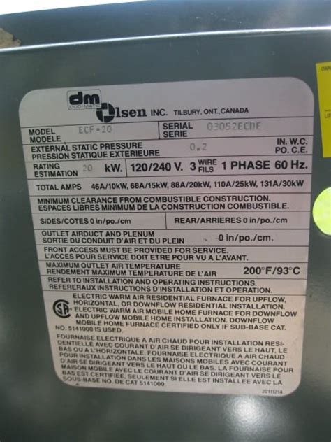 olsen furnace model numbers