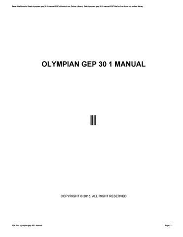Read Online Olympian Gep 30 1 Manual 