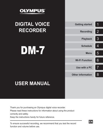 Read Online Olympus Digital Voice Recorder User Guide 