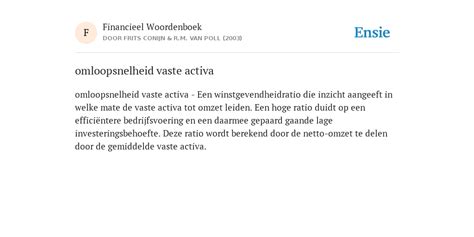 omloopsnelheid activa