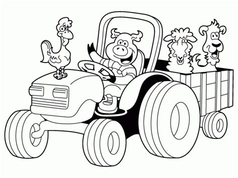 On The Farm Colouring Sheets Tractor Template Twinkl Farm Pictures To Colour - Farm Pictures To Colour