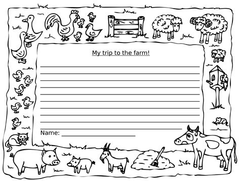 On The Farm Writing Frames And Worksheets Primary Farm Writing Paper - Farm Writing Paper