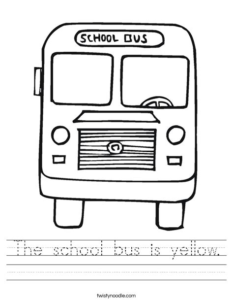 On The School Bus Worksheet Twisty Noodle School Bus Worksheet - School Bus Worksheet