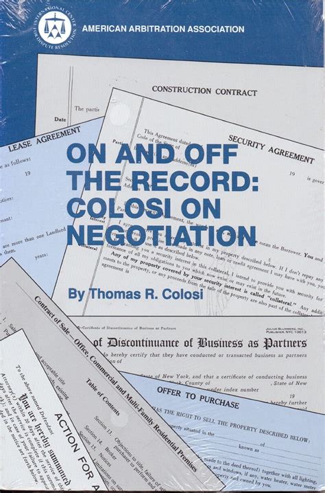 Download On And Off The Record Colosi On Negotiation 2Nd Edition 