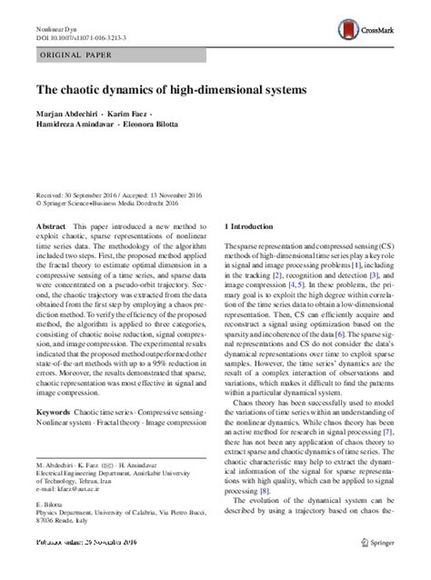 Read On Determining The Dimension Of Chaotic Flows 