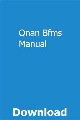 Onan Bfms Manual