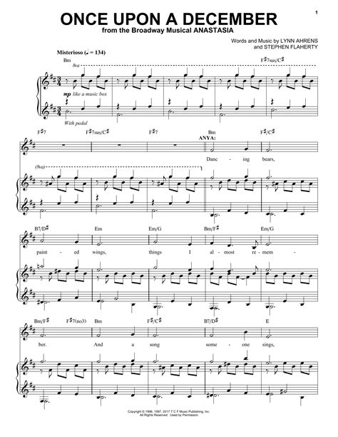 Once Upon A December Sheet Music Anastasia
