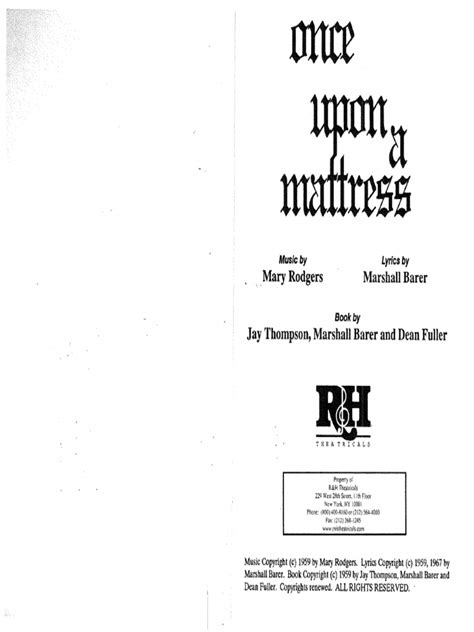 Once Upon A Mattress Script