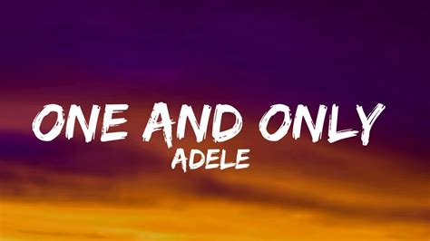 One And Only Letra
