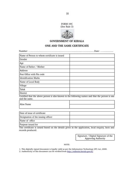 One And Same Certificate Format