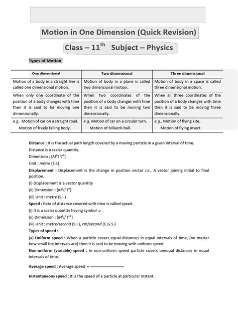 One Dimensional Motion Multiple Choice Questions