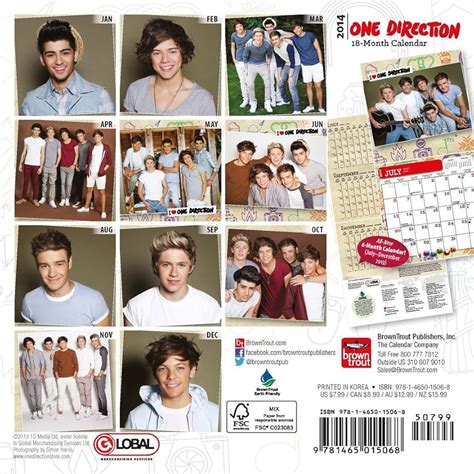One Direction Calendar 2014