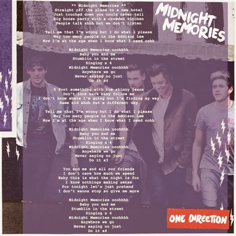 One Direction Lyrics Tumblr Midnight Memories