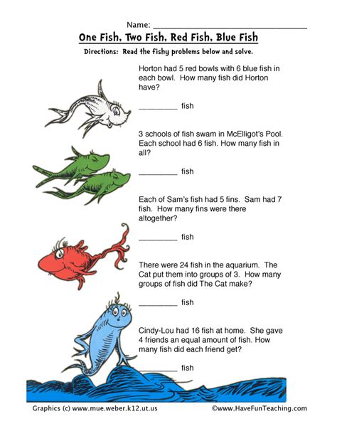One Fish Red Fish Early Math Counts Fish Lesson Plans For Kindergarten - Fish Lesson Plans For Kindergarten