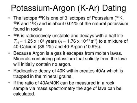 one important limitation when using potassium-argon for age-dating is that _______