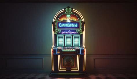 One Neon Shining Casino Slot Machine At Empty Room  Postproducted Generative Ai Digital Illustration  22934381 Stock Photo At Vecteezy - Neonslot