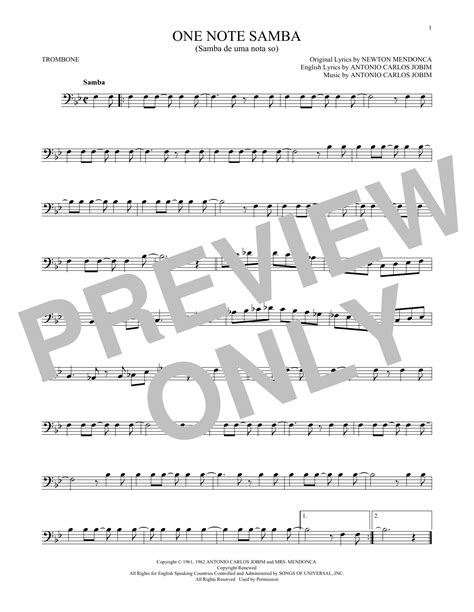 one note samba trombone solo