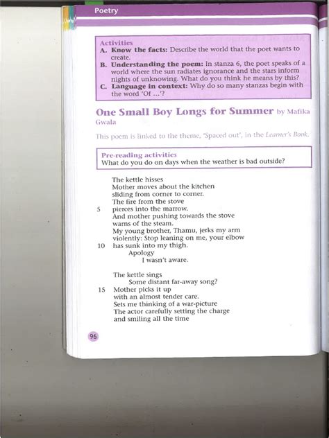 one small boy longs for summer poem