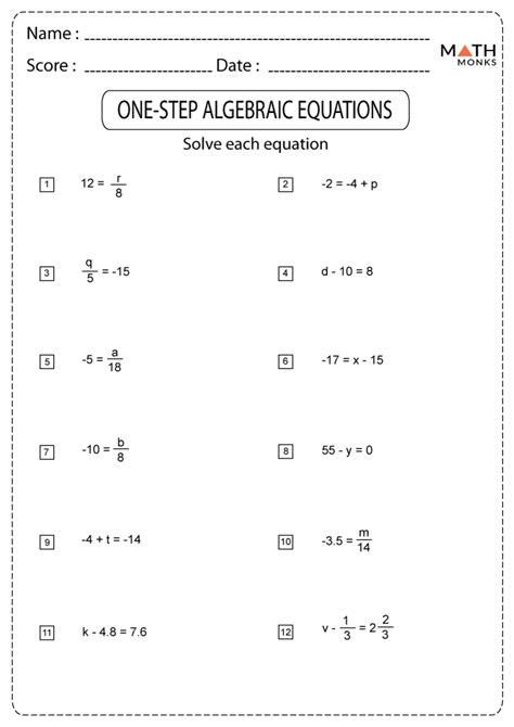 One Step Equations Division Algebra Mathkite One Step Equation Division - One Step Equation Division
