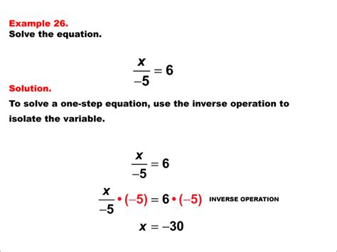 One Step Equations Division   Video Tutorial Anatomy Of An Equation One Step - One Step Equations Division
