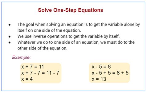 One Step Equations Meaning Steps Solving One Step One Step Equation Division - One Step Equation Division