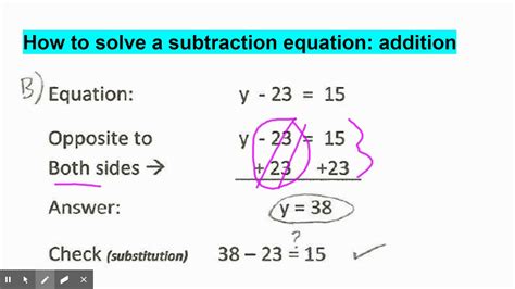  One Step Equations Subtraction - One Step Equations Subtraction