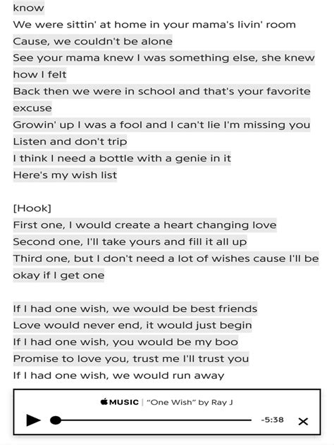 One Wish Lyrics