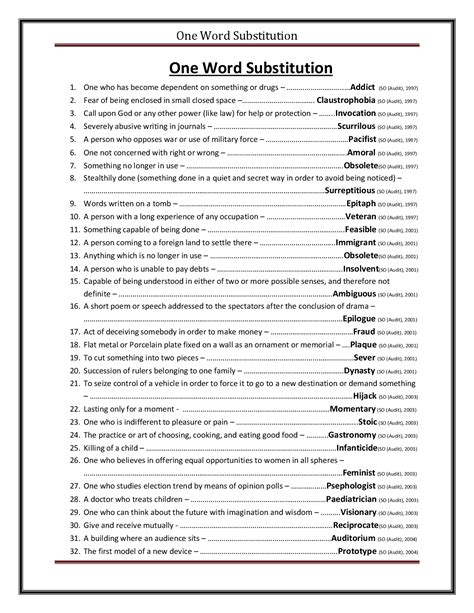 Read Online One Word Substitution Dictionary Pdf 