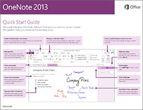Read Onenote 2013 Quick Start Guide 