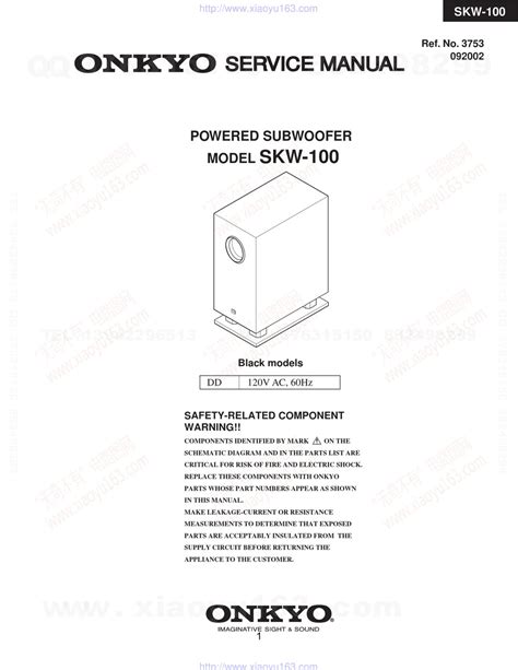 Read Online Onkyo Skw 100 User Guide 