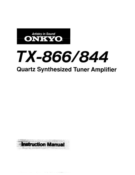 Download Onkyo Tx 844 User Guide 