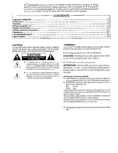 Download Onkyo Tx 910 User Guide 