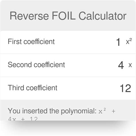 Online Calculator Foil Calculator Foil Method Calculator - Foil Method Calculator